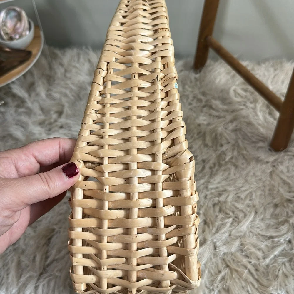 Vintage Woven Lightweight Decorative Wall Basket Boho